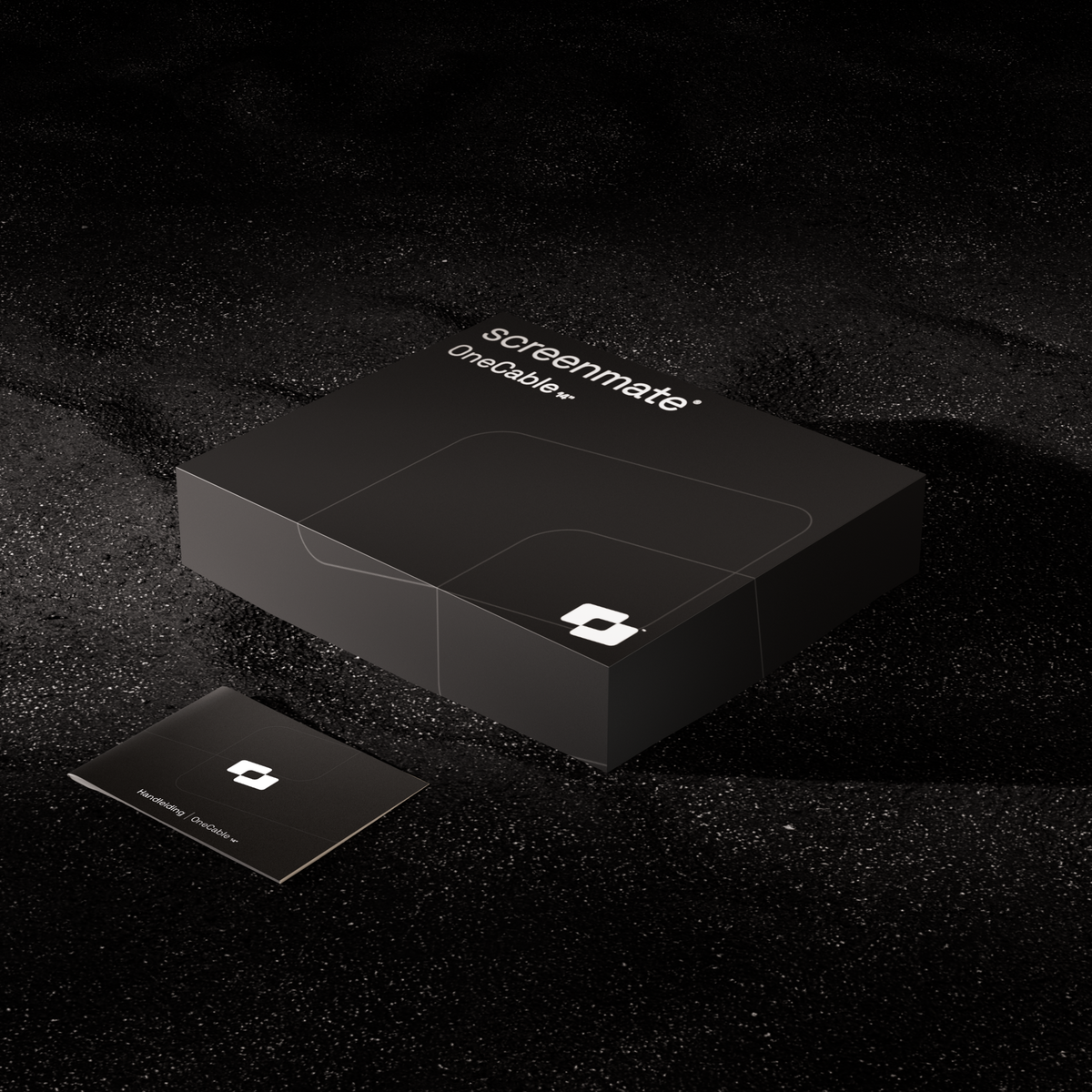OneCable 14″ — Verpackung des Screenmate OneCable neben der Bedienungsanleitung