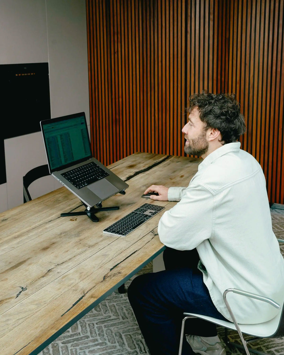 DeskStand with a laptop at a comfortable working height