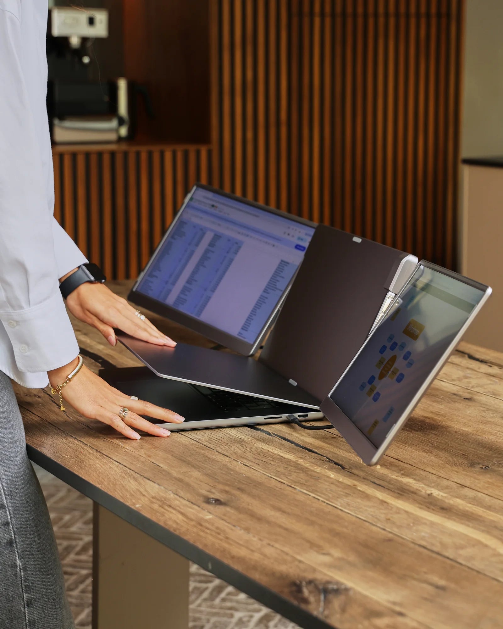 Screenmate Dual Flip — opstelling en productdetail, beeld 2